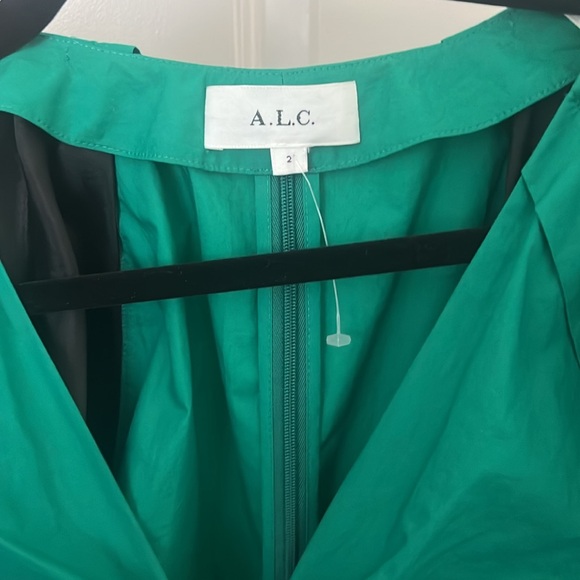 ALC Green Puff Sleeve Dress Size 2 - Picture 4 of 4